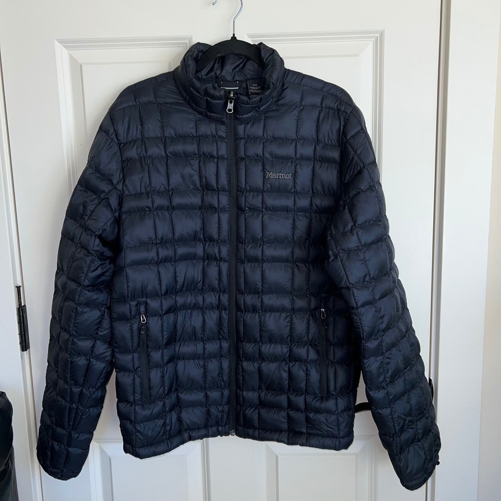 Marmot Men's Featherless Black‎ Puffer Zip Up Jacket Size Medium